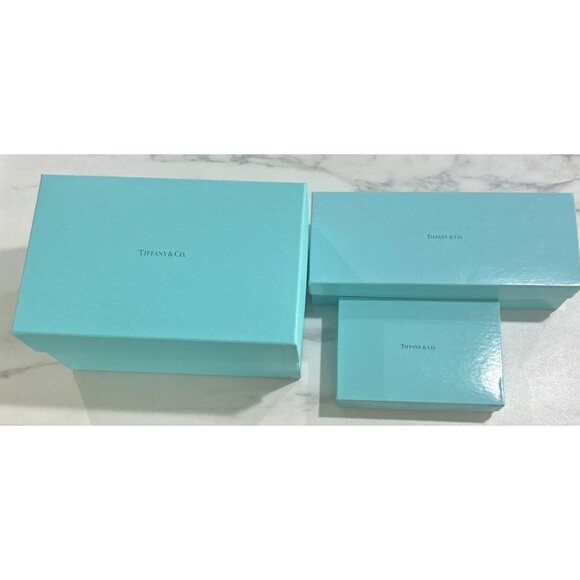 Lot of 3 TIFFANY & CO Blue EMPTY Gift Boxes See Pictures For Measurements - Picture 1 of 9
